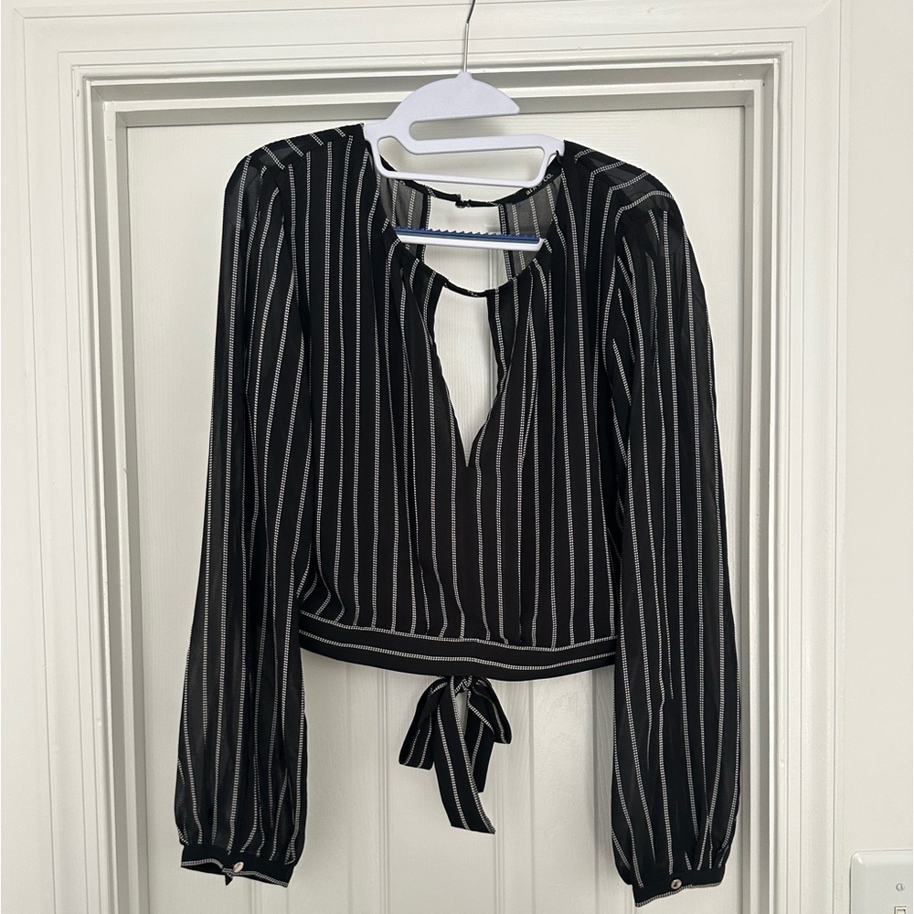 Black and white blouse, size large